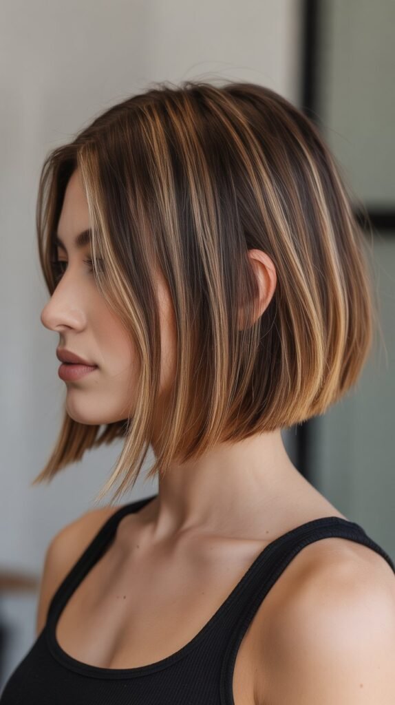 Angled Long Bob with Face-Framing Layers