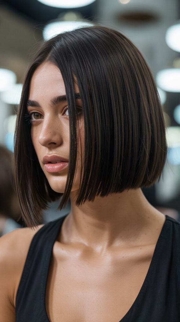 25. Choppy Bob with Straight, Sleek Styling