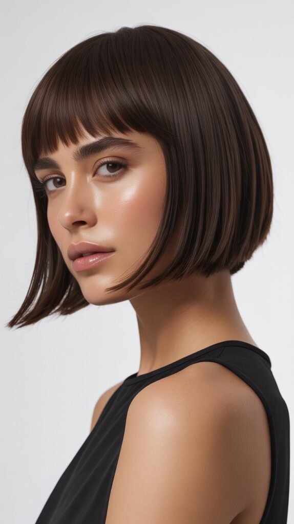 7. Straight Shaggy Choppy Bob with Razor-Cut Ends