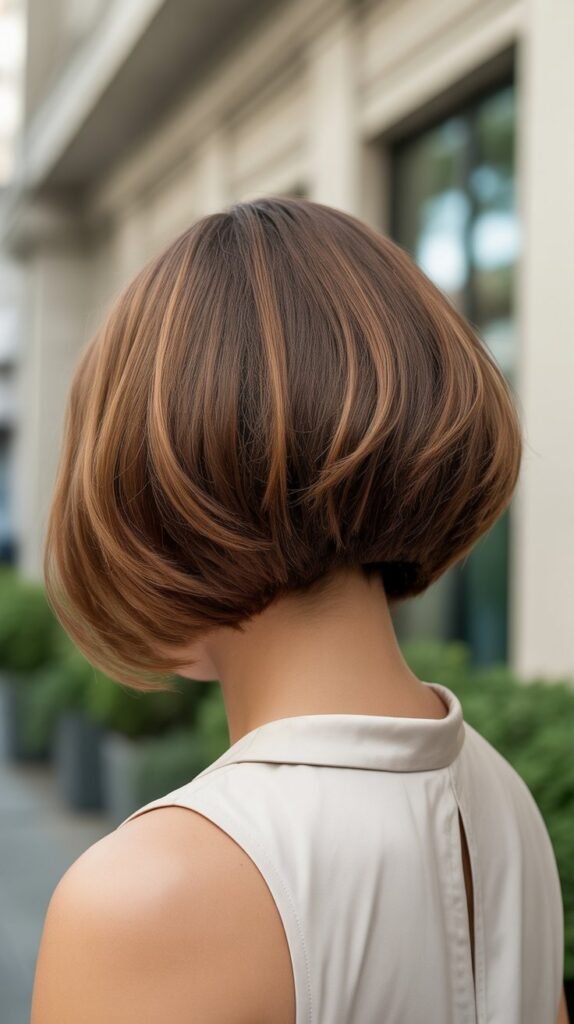 4. Soft Stacked Bob with Subtle Graduation
