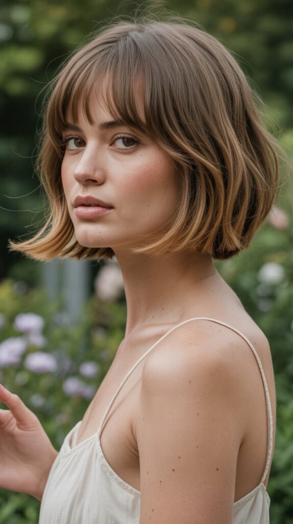 7. Choppy Bob with Wispy Bangs