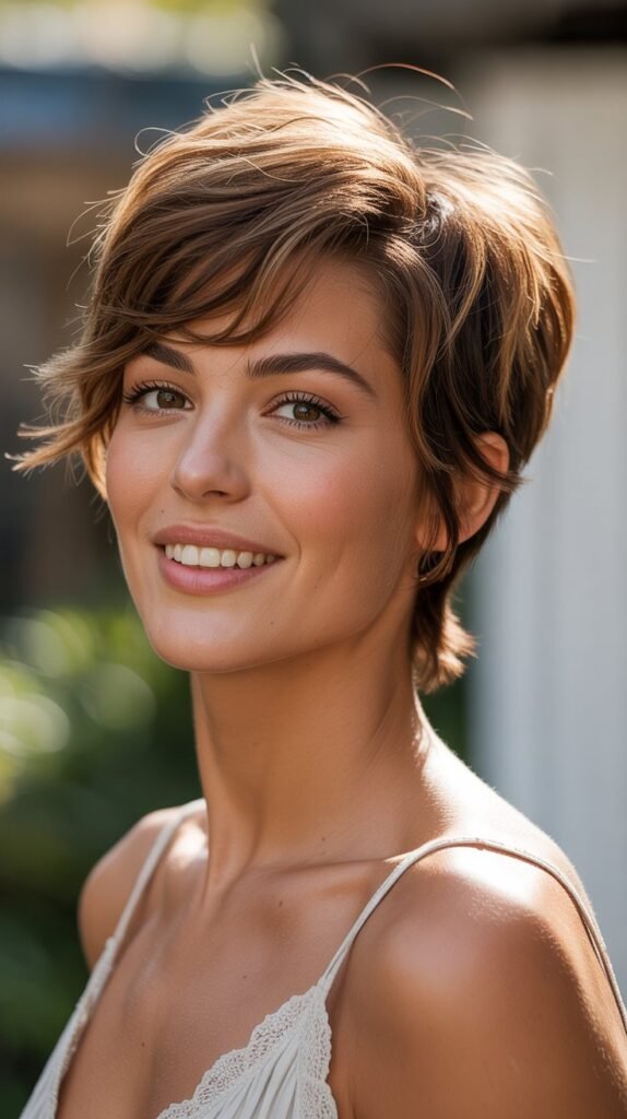 12. Feathered Messy Pixie