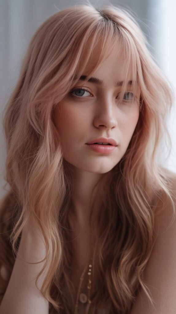 11. Long Hair with Wispy Bangs