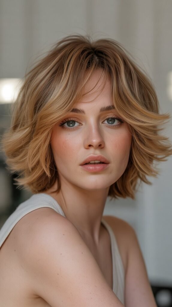 17. Choppy Bob with Feathered Layers