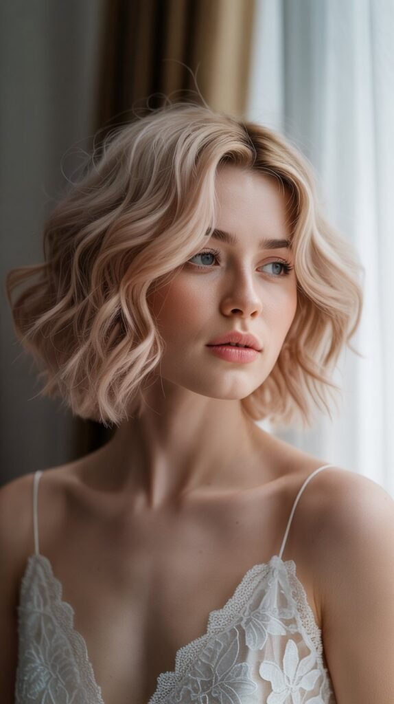 Romantic Shaggy Bob with Soft Waves