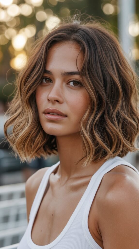 6. Wavy Choppy Bob