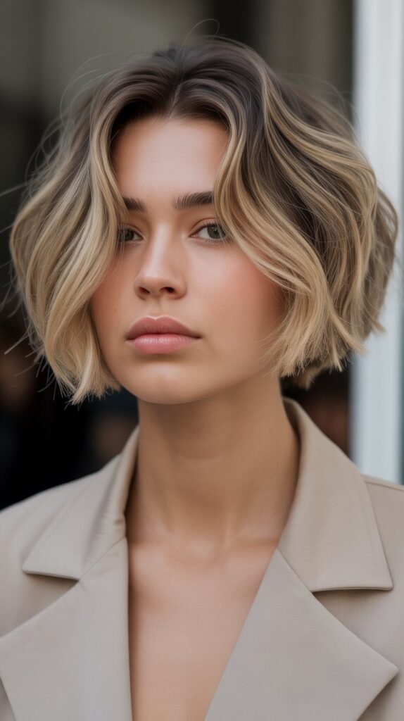 14. Choppy Bob for Square Faces