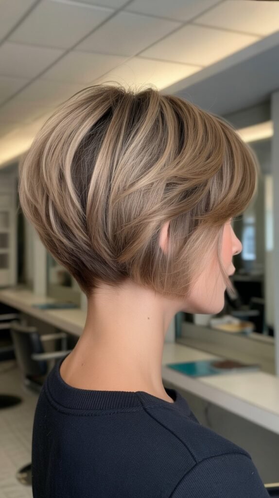 32. Stacked Inverted Bob with Textured Crown