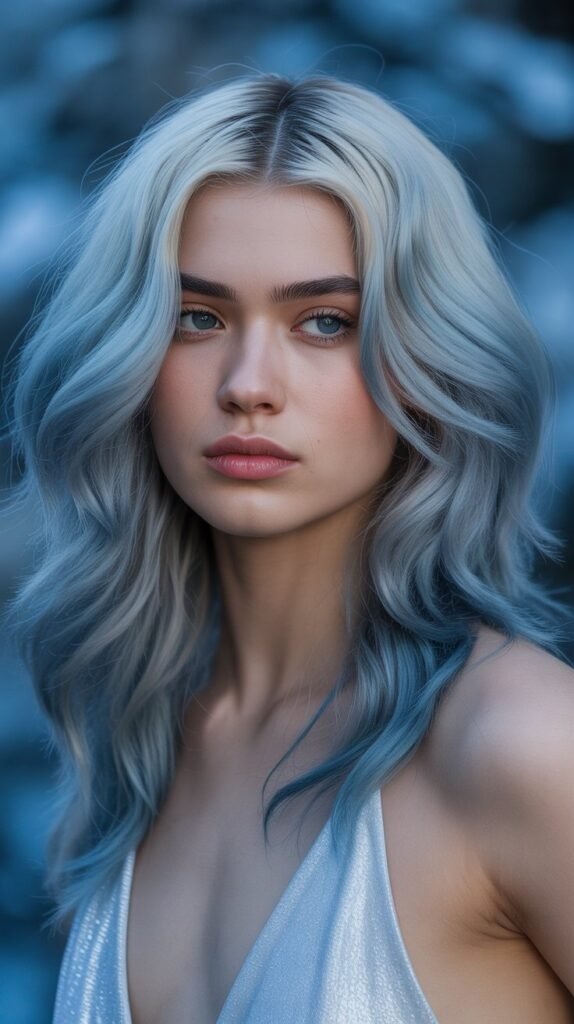 11. Steel Blue and White Silver Mermaid