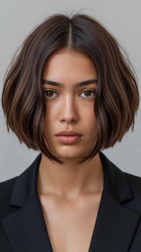 Choppy Bob with Middle Part