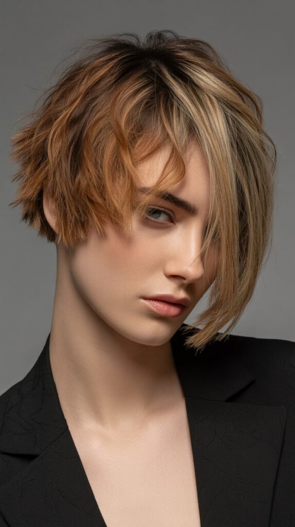 5. Asymmetrical Shaggy Choppy Bob