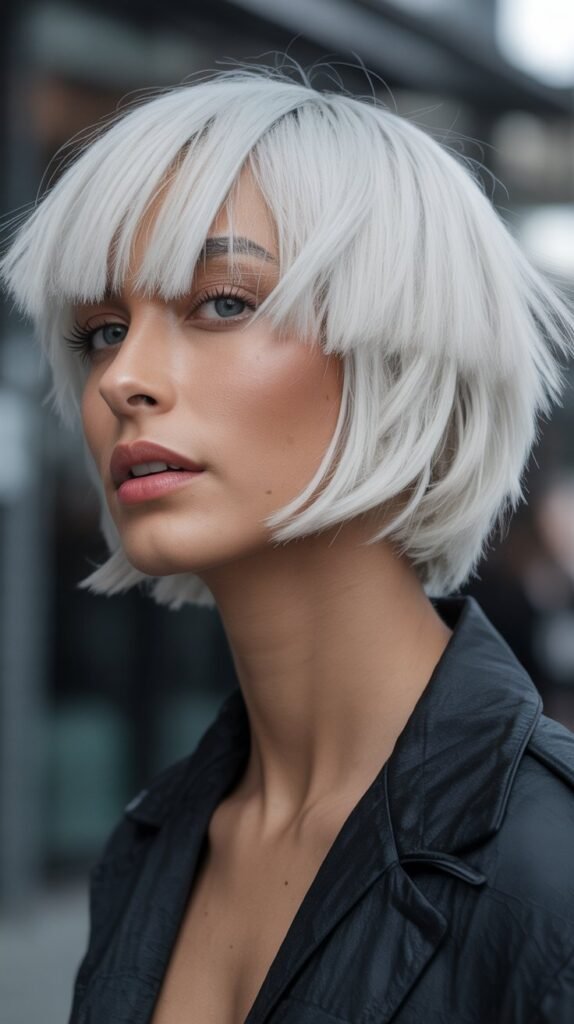 24. Choppy Bob with Platinum Blonde