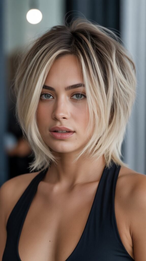 Layered Bob with Face-Framing Money Pieces