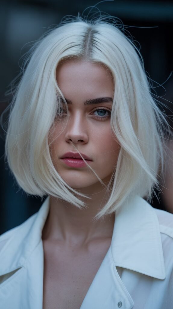 10. Platinum Blonde Long Bob