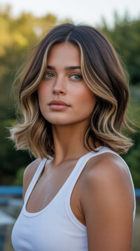  Layered Bob with Balayage Highlights