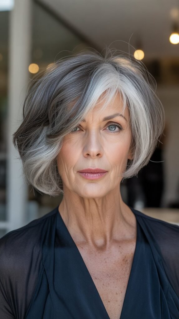 4. Asymmetrical Bob with Side Part