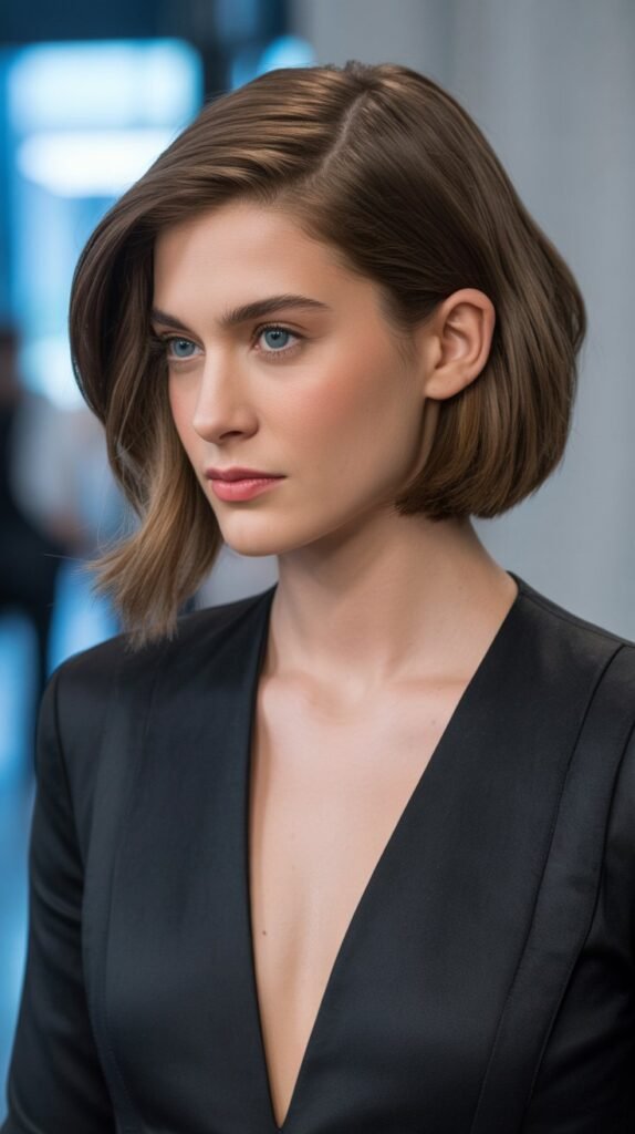 23. Stacked Inverted Bob with Deep Side Part
