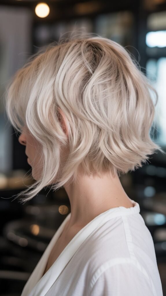 17. Choppy Bob with Volume at the Crown