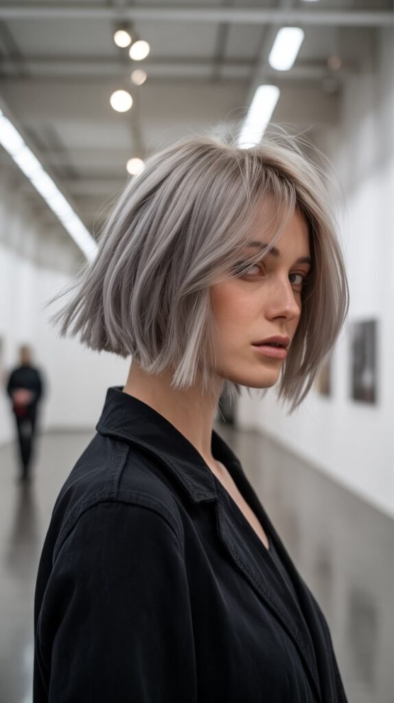 5. Blunt Choppy Bob with Razored Ends