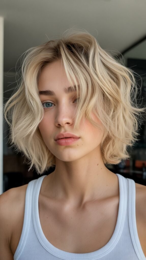 22. Tousled Bob with Dry Texture