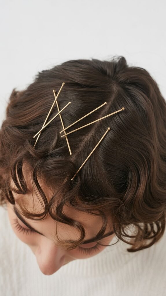 10. Criss-Cross Half Up with Bobby Pins