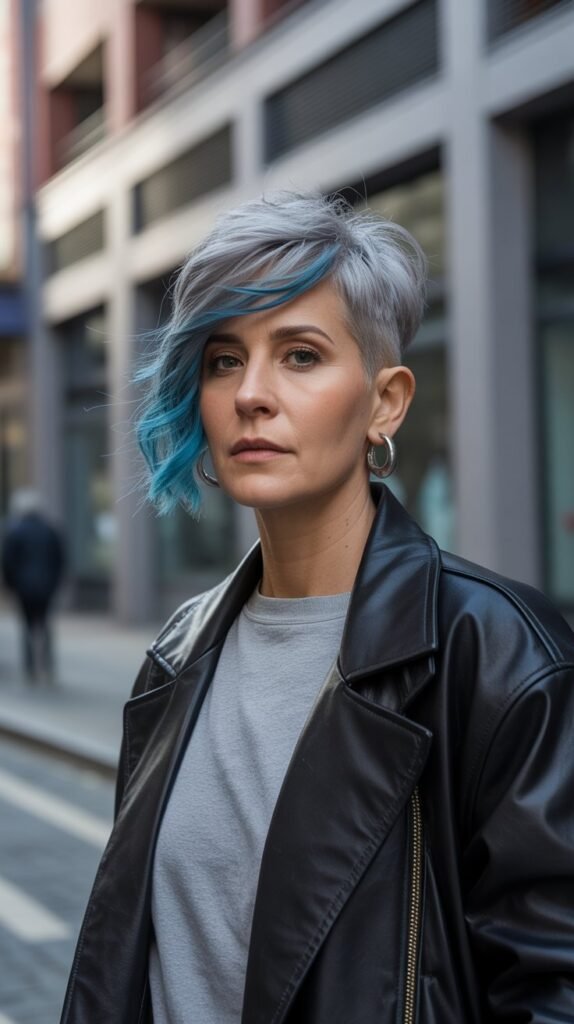 13. Steel Blue Lowlights for Modern Edge