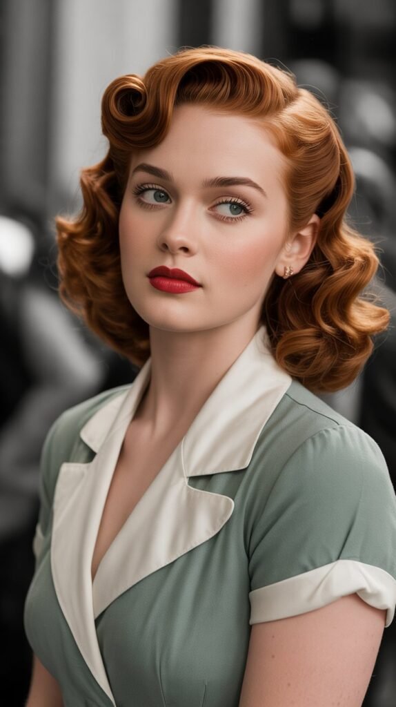 11. Vintage-Inspired Victory Rolls Half Up