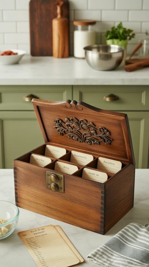 15. Wooden Recipe Box