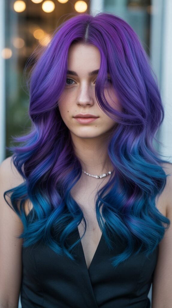 7. Violet and Ocean Blue Galaxy Mermaid