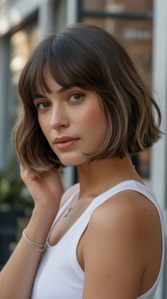 21. Bob with Curtain Bangs