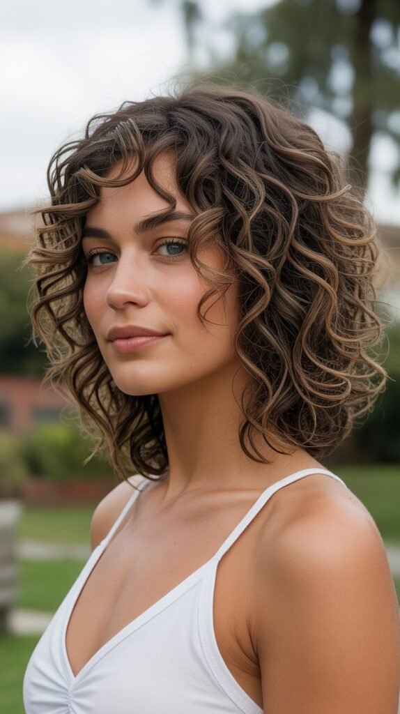21. Layered Long Bob with Curls