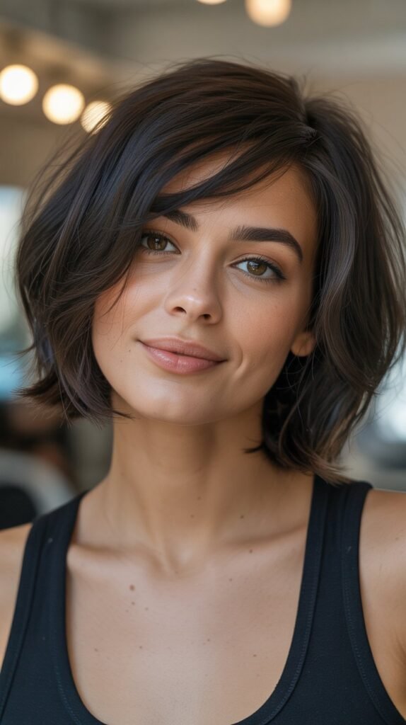 4. Layered Bob with Bangs