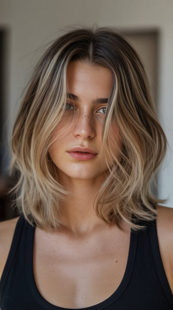 20. Long Bob with Babylights