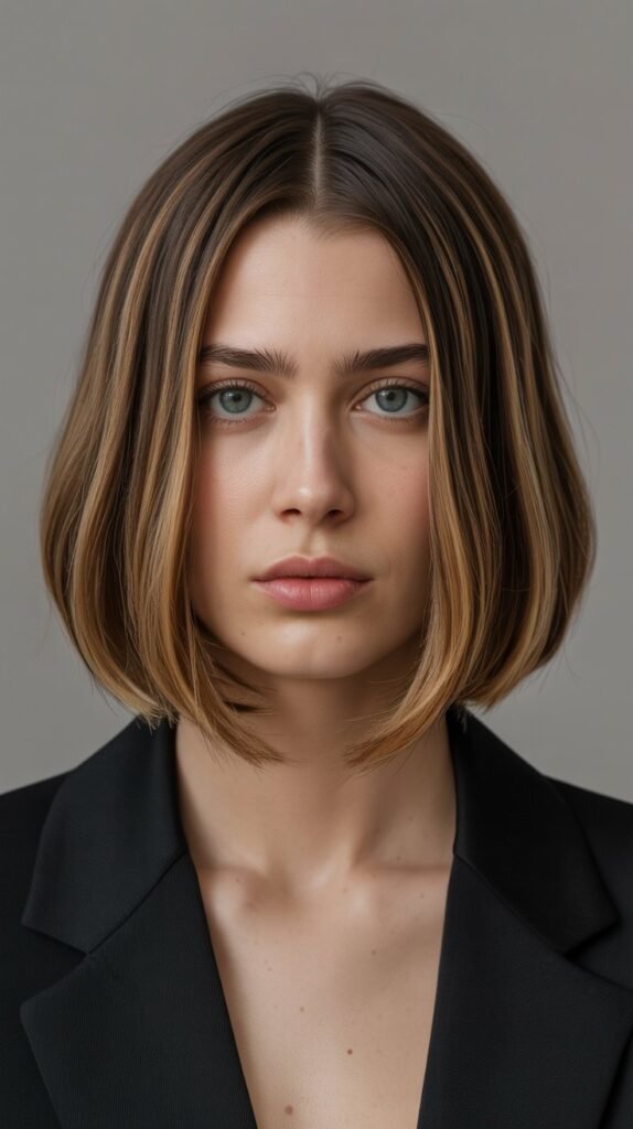 24. Long Bob with Center Part