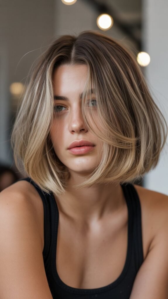 22. Long Bob with Face-Framing Layers