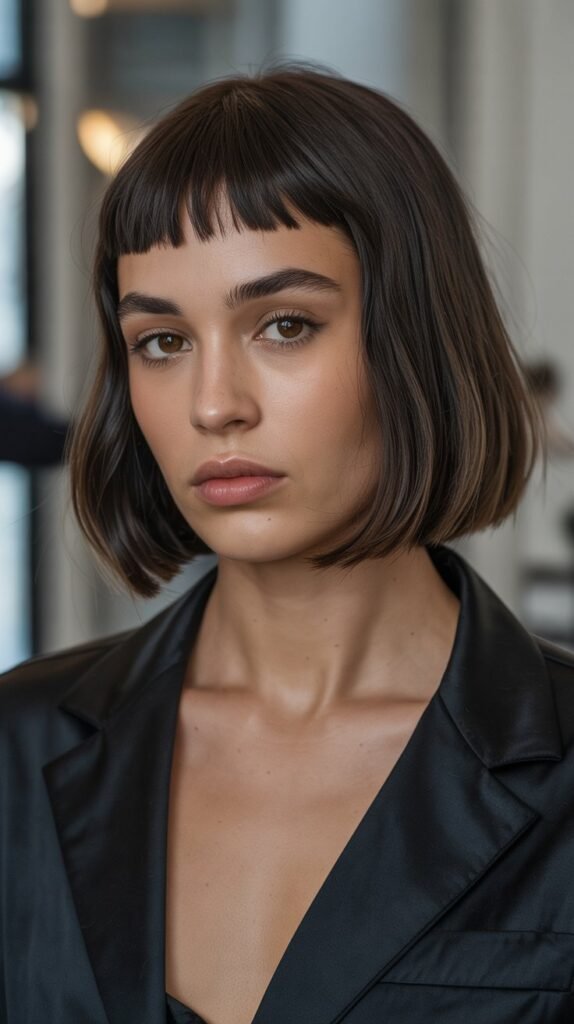 16. Long Bob with Micro Bangs