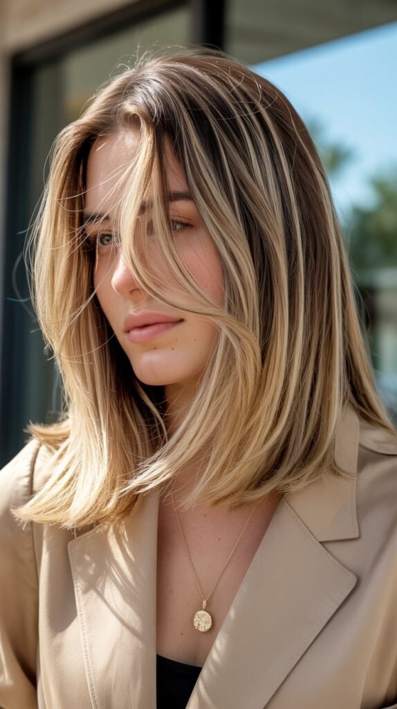 17. Long Bob with Highlights