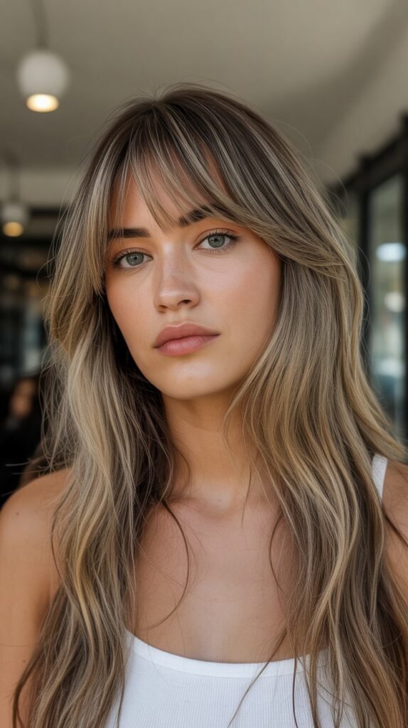 24. Long Hair with Razored Fringe