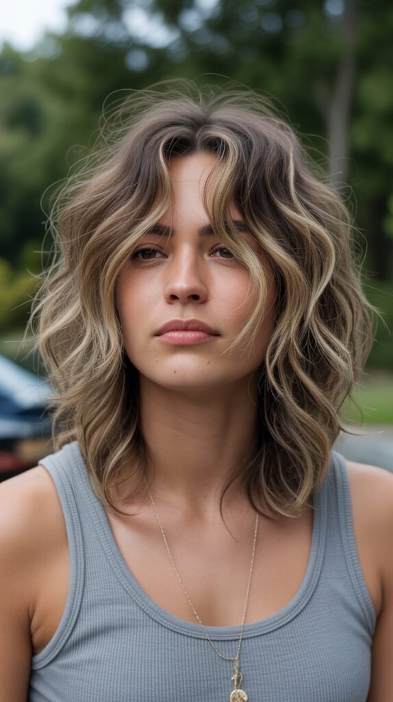  Long Bob with Messy Texture