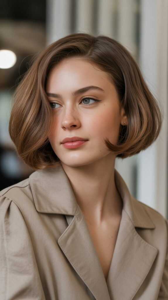 13. Rounded Choppy Bob Blowout