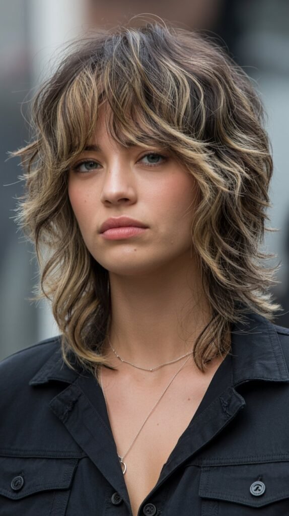 19. Shaggy Layers with Bangs