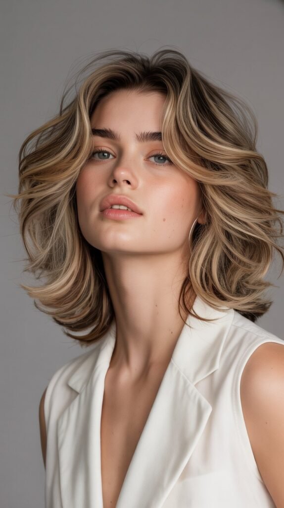 7. Layered Long Bob for Volume