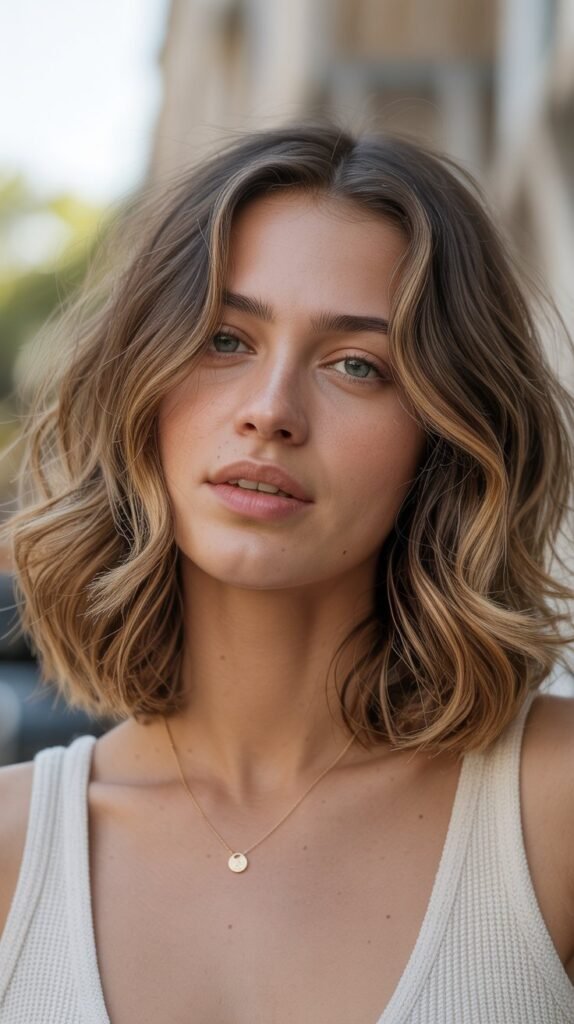 4. Wavy Long Bob with Soft Layers