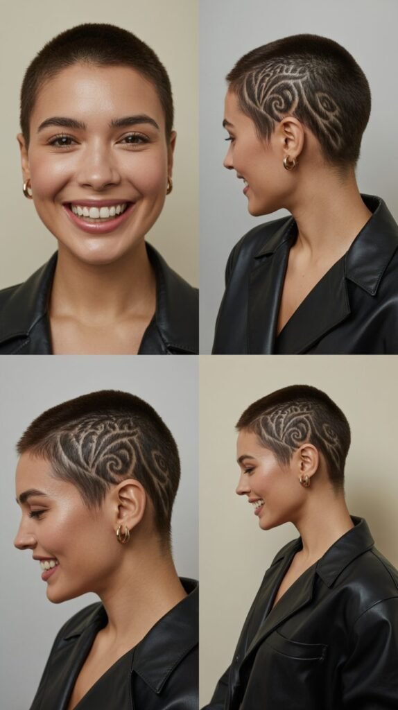 Pixie with Shaved Designs