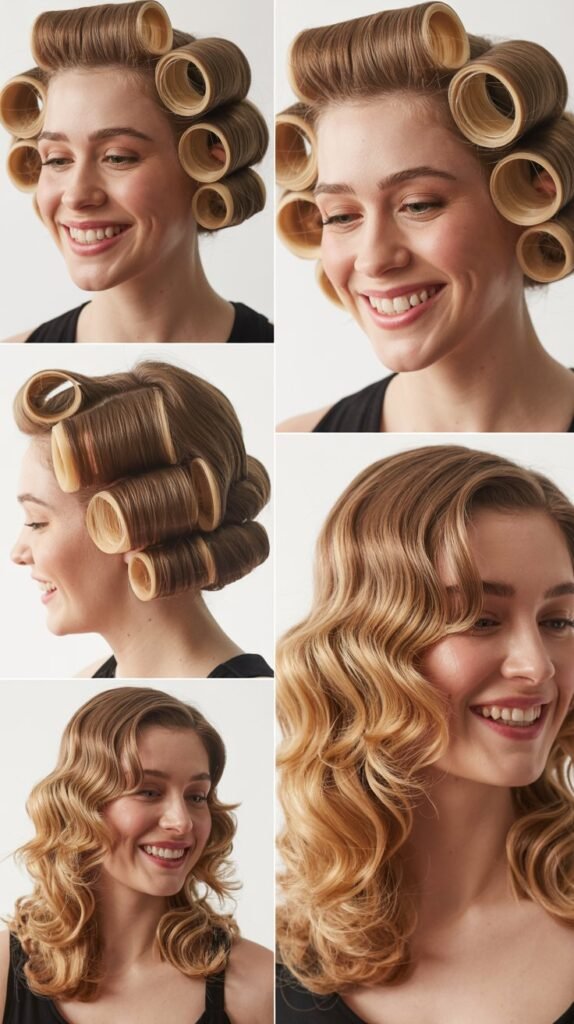 Retro Pin Curls to Waves Transition