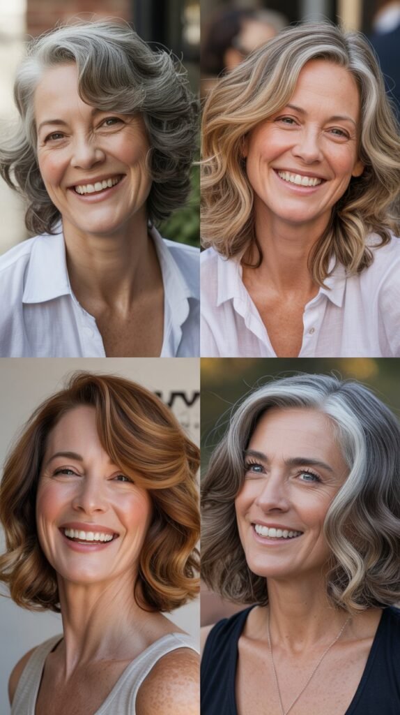 Wavy Lob with Middle Part