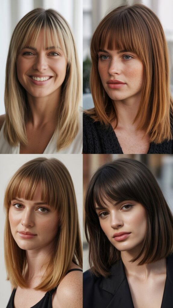 . Straight Wispy Bangs