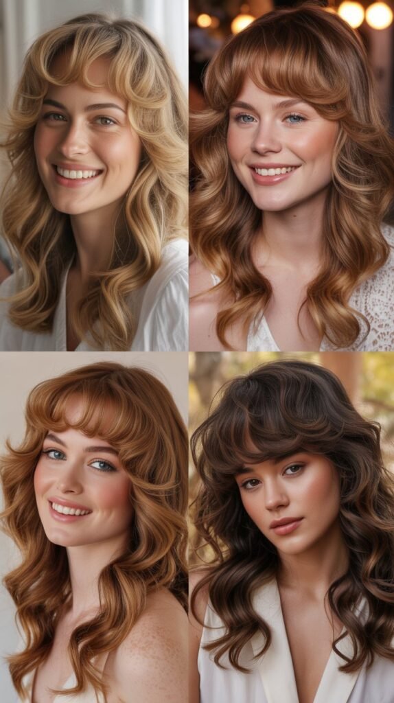 Feathered Bangs with Voluminous Waves
