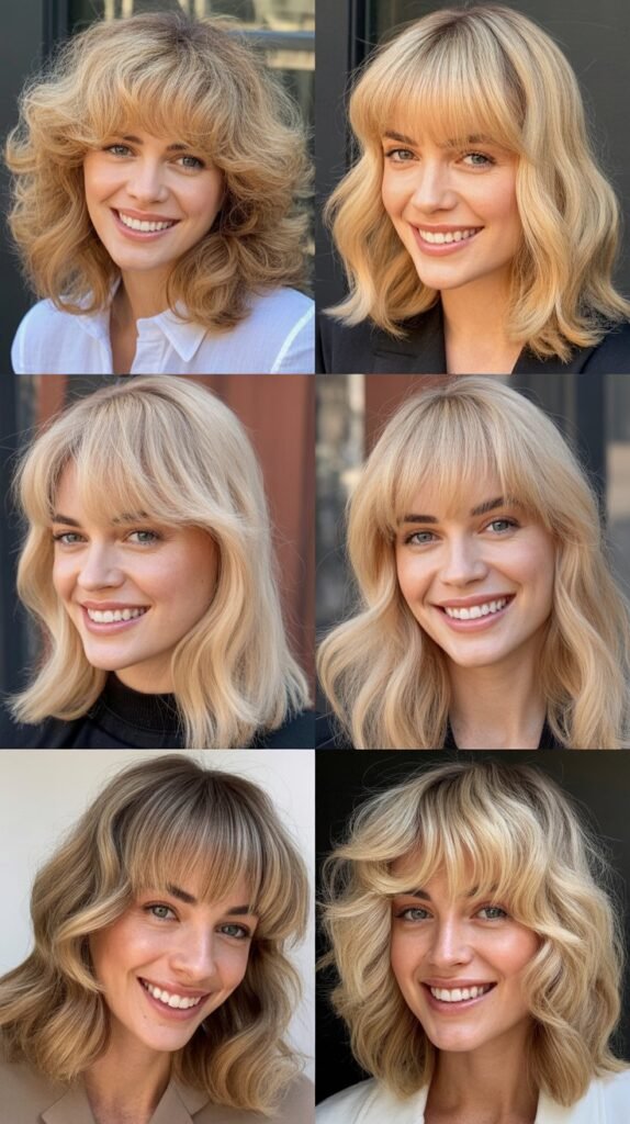 Wispy Full Fringe with Butter Cream Blonde