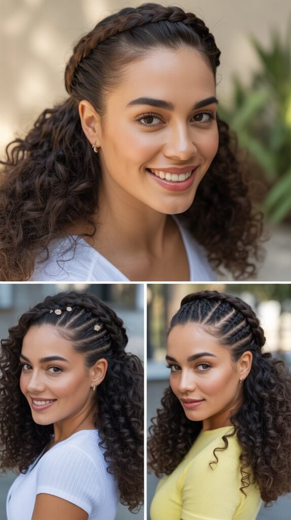 Halo Braid with Curls